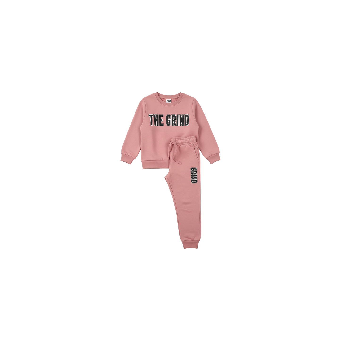 Pink The Grind Girls Jogger Set - Coffee Grind approved mockup