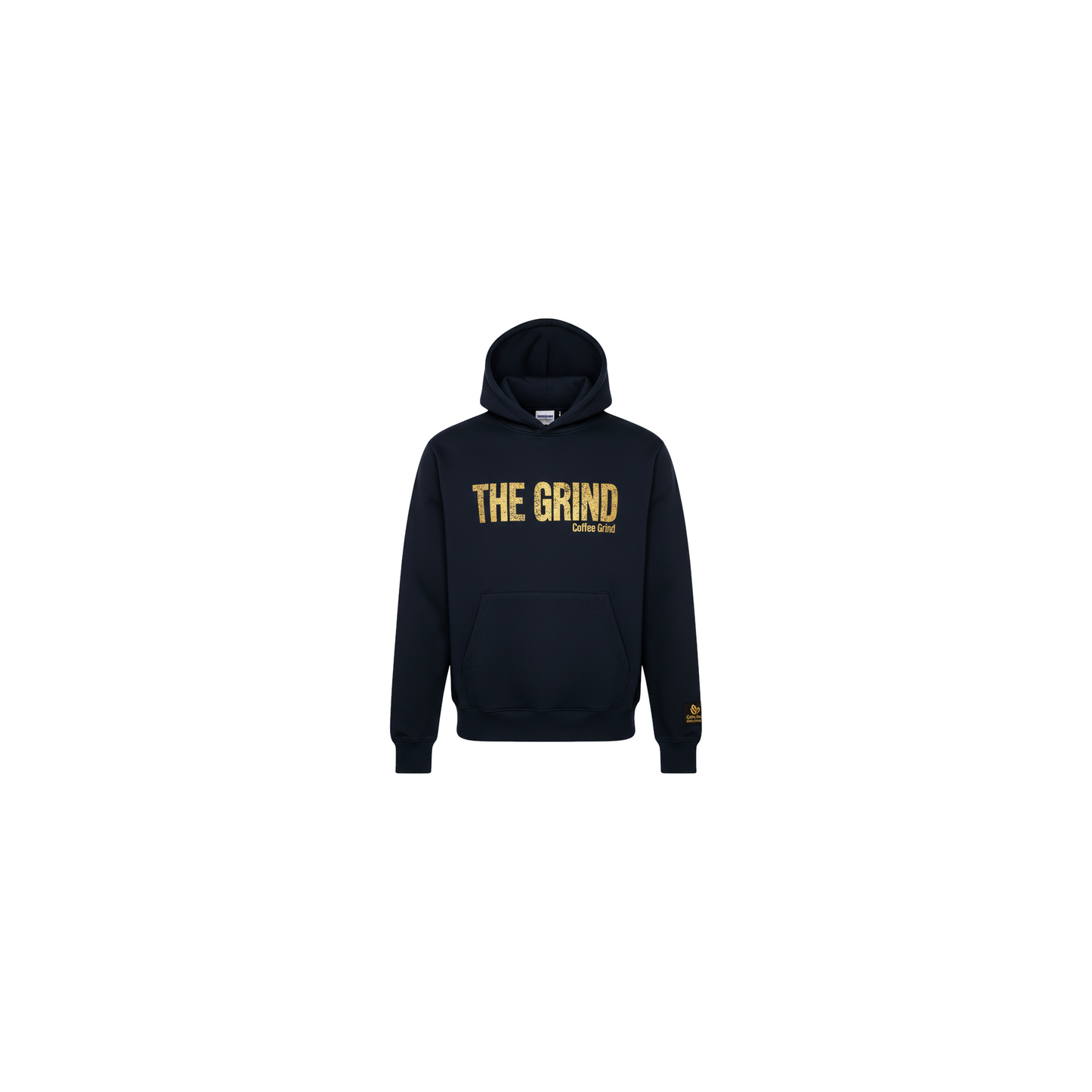 Navy Blue The Grind Men's Hoodie - Coffee Grind approved mockup