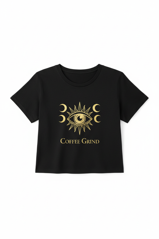 Black Gold Mystic Eye Coffee Crop Tee