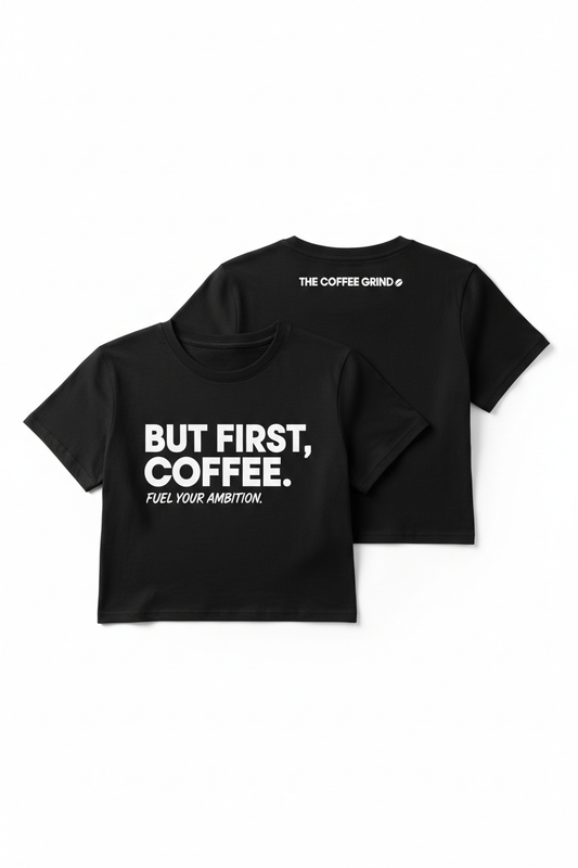 Black Cropped Coffee Grind Tee