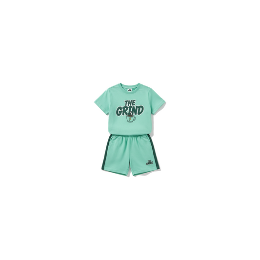 Mint Green The Grind Girls Short Set - Coffee Grind approved mockup