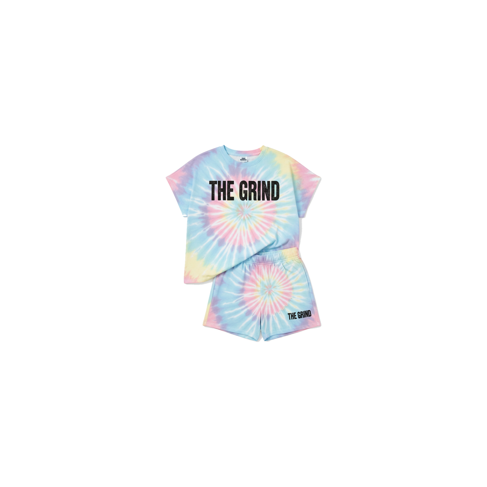 Tie-Dye The Grind Girls Short Set - Coffee Grind approved mockup