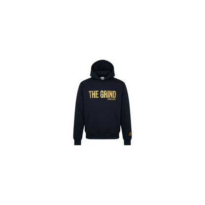 Navy Blue The Grind Men's Hoodie - Coffee Grind approved mockup