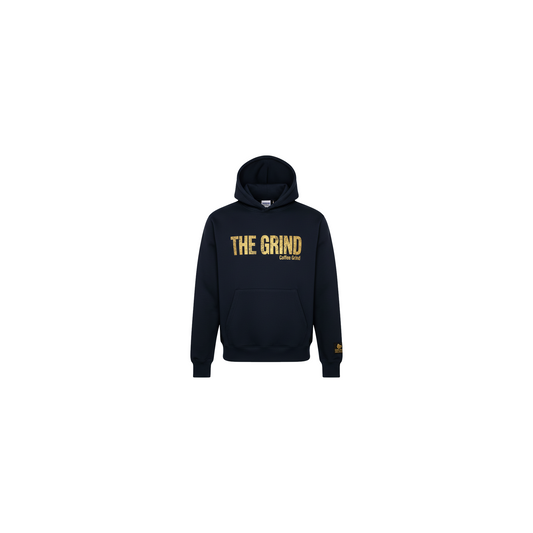 Navy Blue The Grind Men's Hoodie - Coffee Grind approved mockup