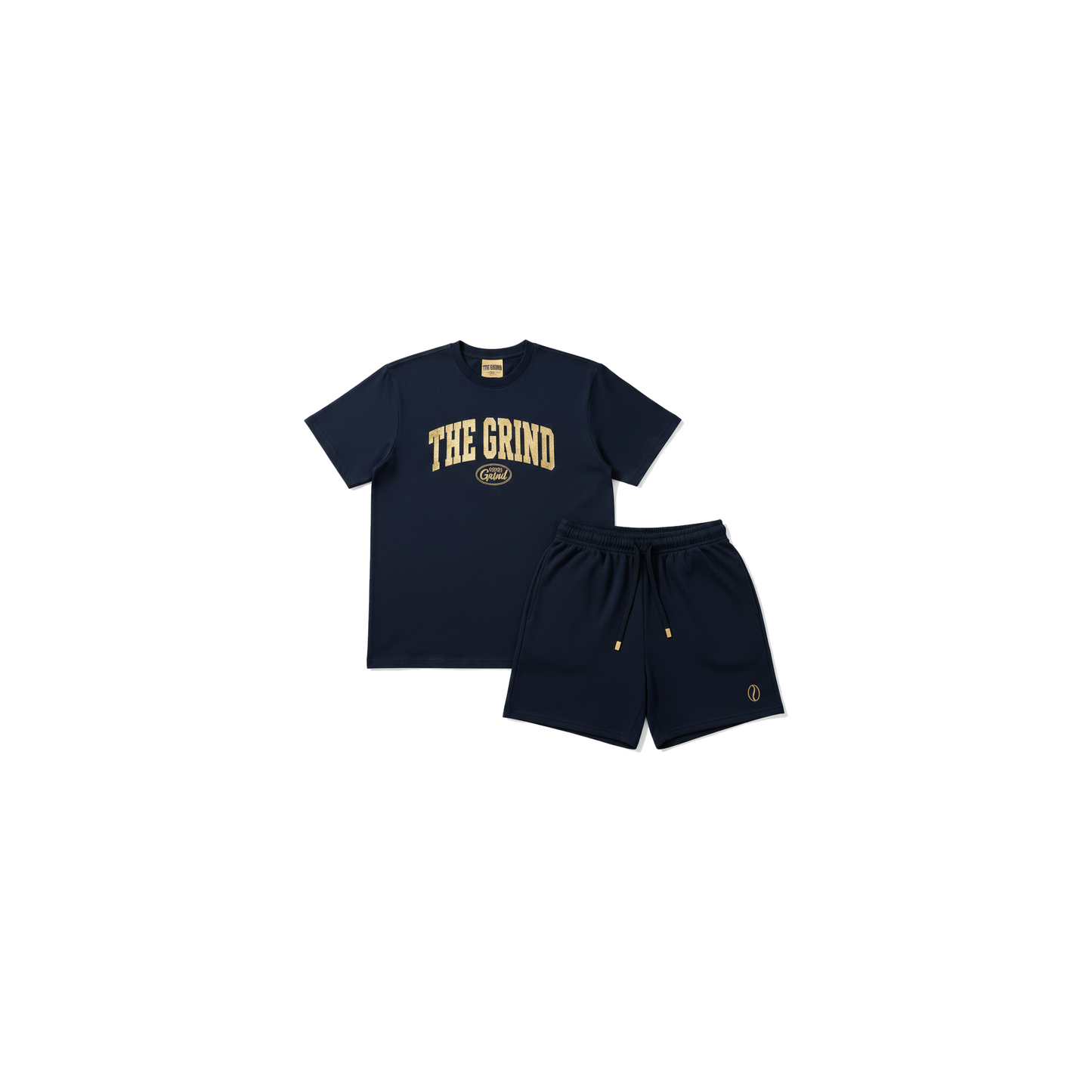 Navy Blue The Grind Men's Short Set - Coffee Grind approved mockup