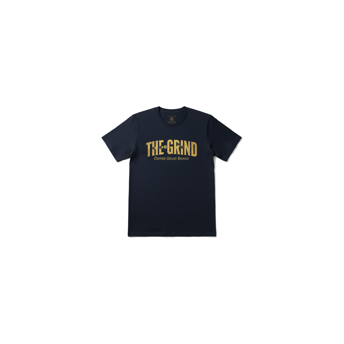 Navy Blue The Grind Men's Graphic Tee - Coffee Grind approved mockup
