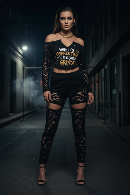Coffee Grind Full Body Same Outfit