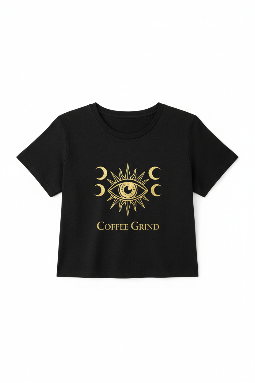 Black Gold Mystic Eye Coffee Crop Tee
