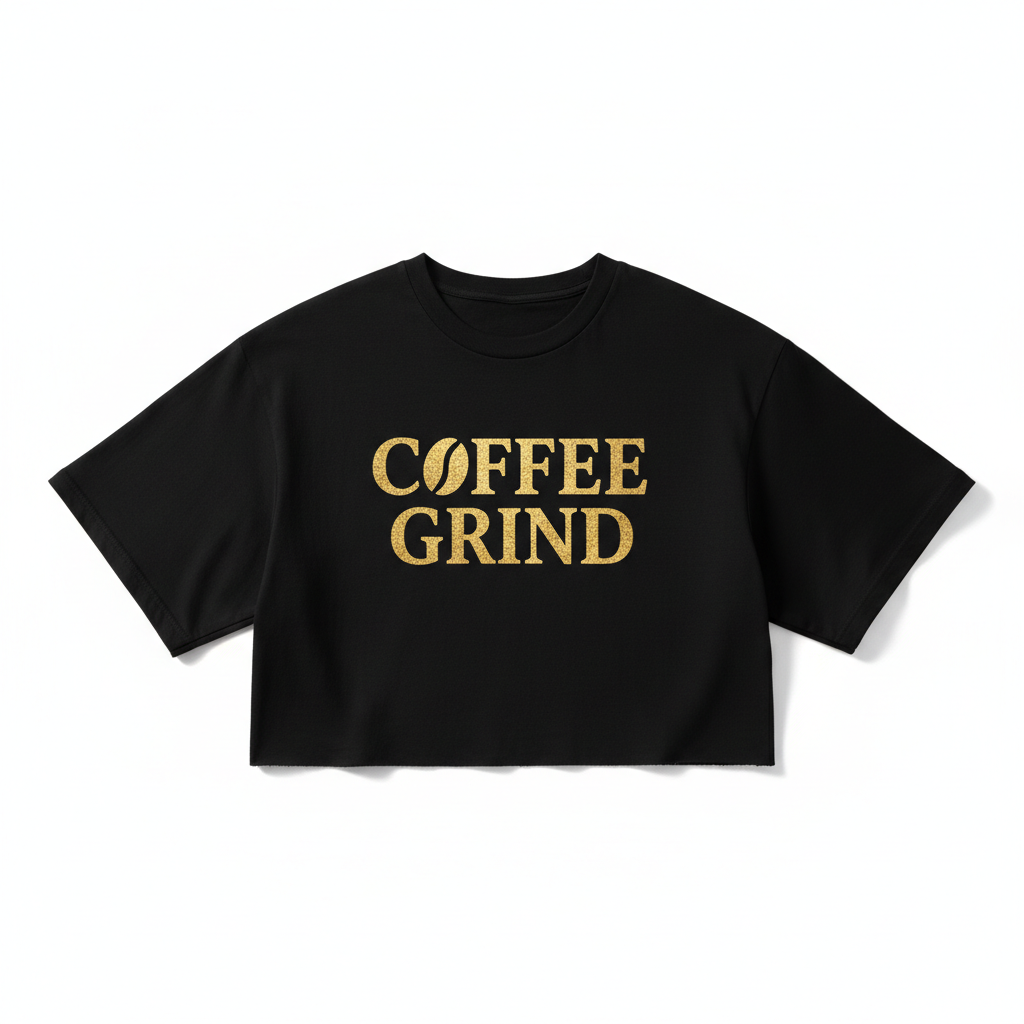 Black Cropped Coffee Grind Tee