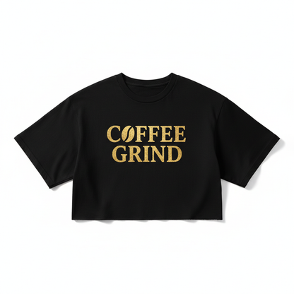 Black Cropped Coffee Grind Tee