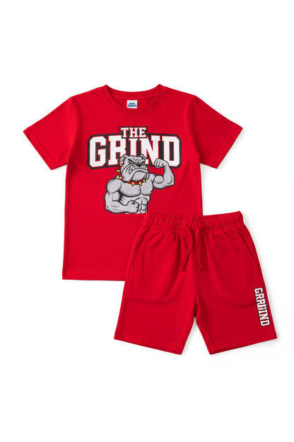 Red The Grind Boys Short Set