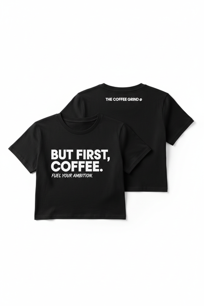 Black Cropped Coffee Grind Tee