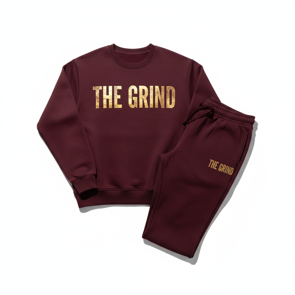 Burgundy The Grind Men's Jogger Set