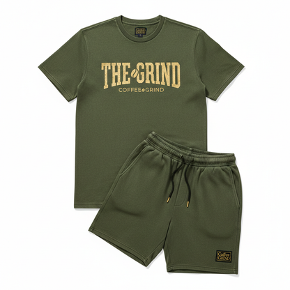 Olive Green The Grind Men's Short Set