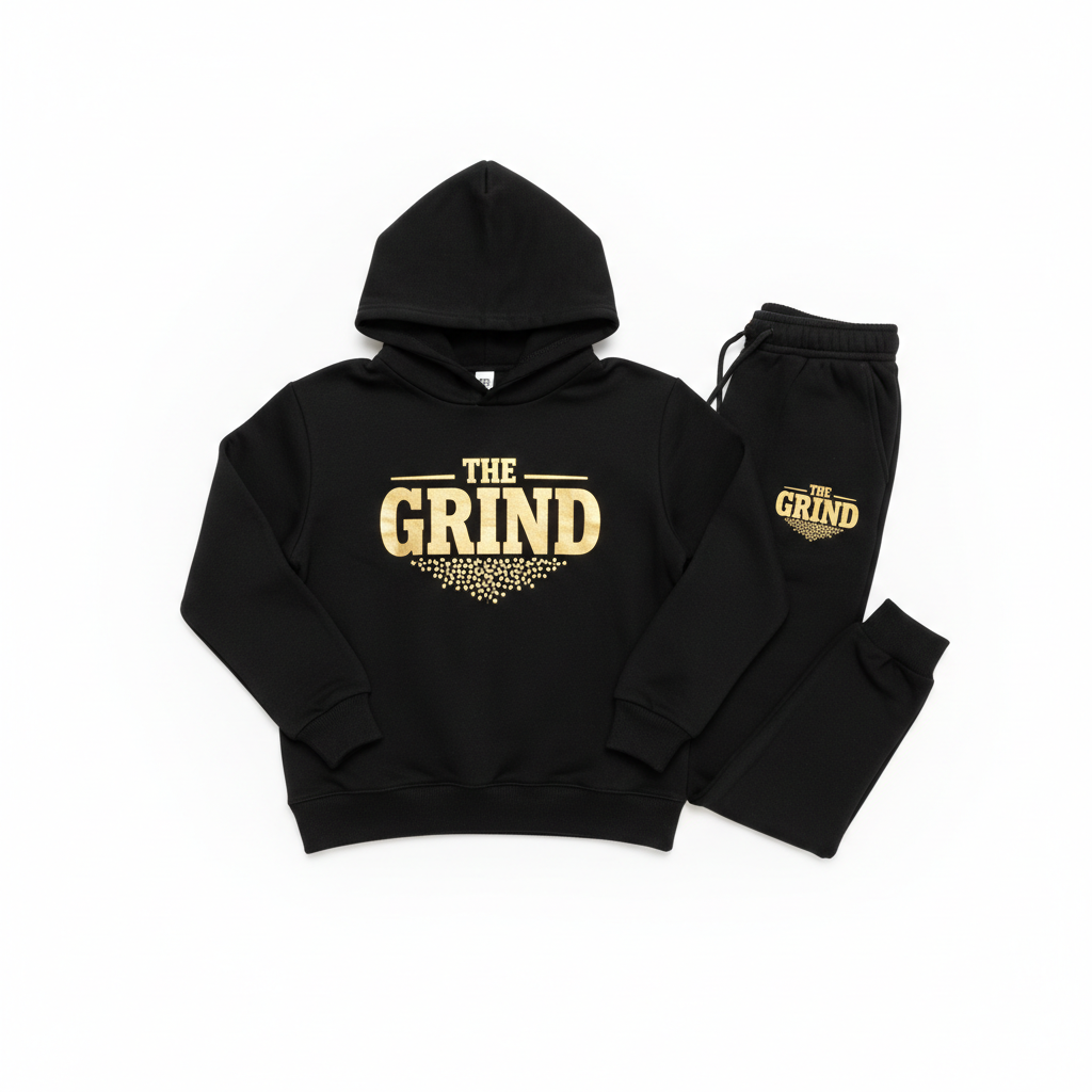 Black The Grind Boys Jogger Set