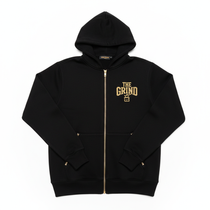 Black The Grind Men's Zip-Up Hoodie