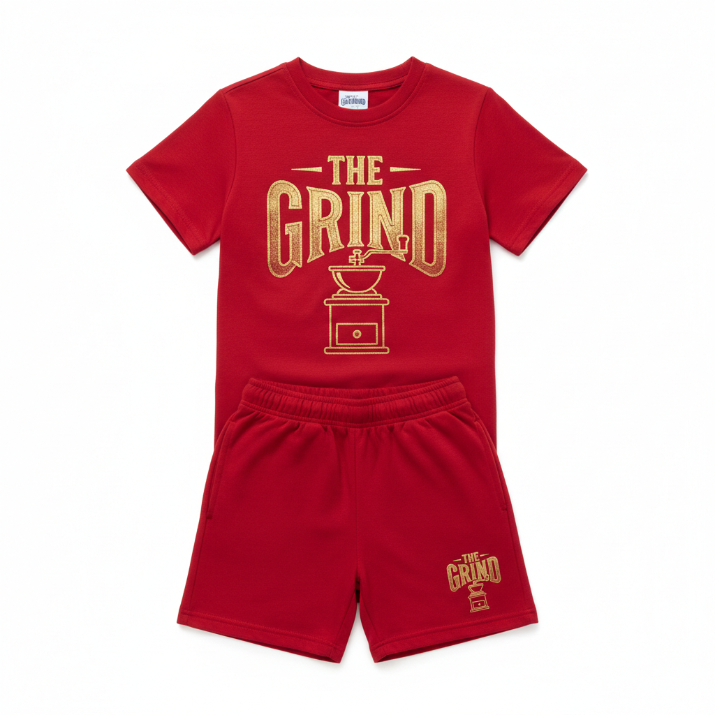 Red The Grind Boys Short Set