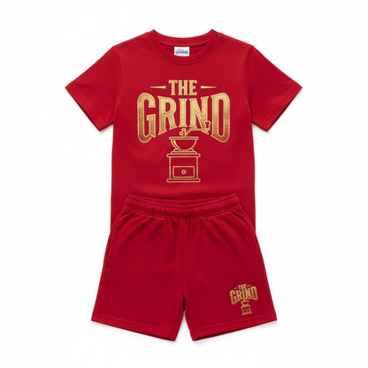 Red The Grind Boys Short Set
