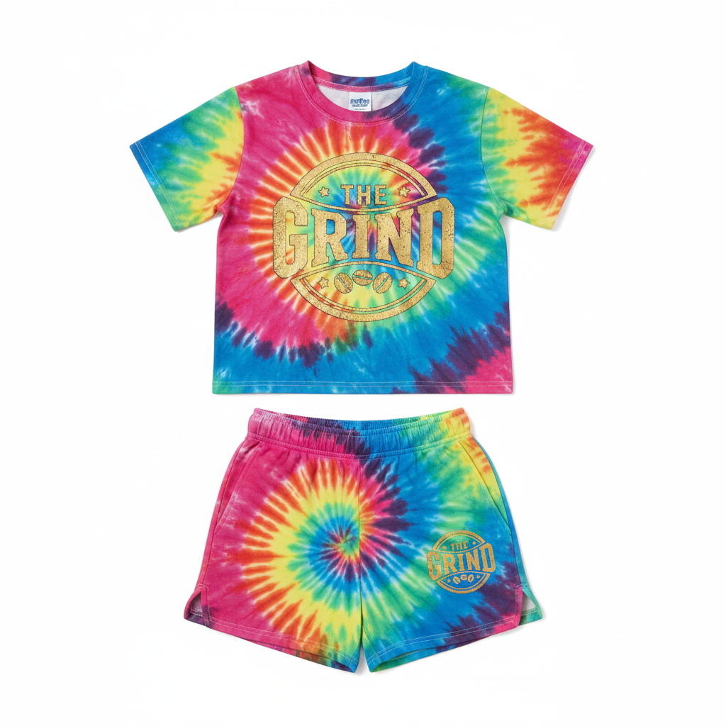 Tie-Dye The Grind Girls Short Set